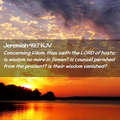 Jeremiah 49:7 KJV Free Bible Images