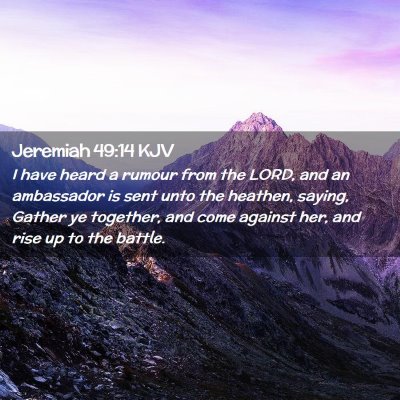 Jeremiah 49:14 KJV Free Bible Images