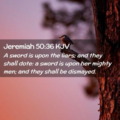 Jeremiah 50:36 KJV Free Bible Images