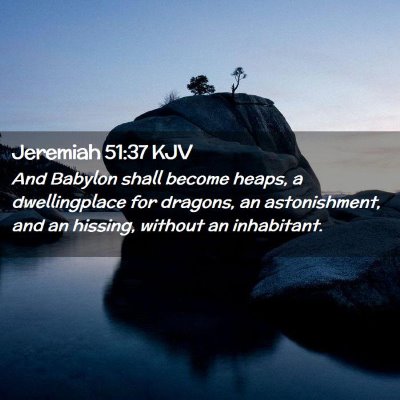 Jeremiah 51:37 KJV Free Bible Images