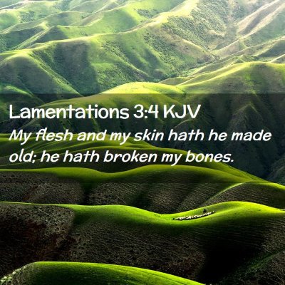 Lamentations 3:4 KJV Free Bible Images