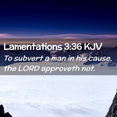 Lamentations 3:36 KJV Free Bible Images