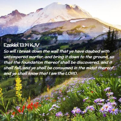 Ezekiel 13:14 KJV Free Bible Images