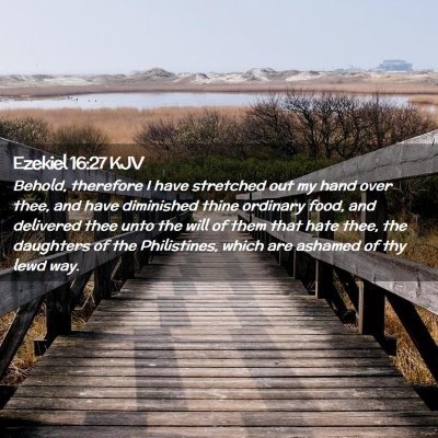 Ezekiel 16:27 KJV Free Bible Images