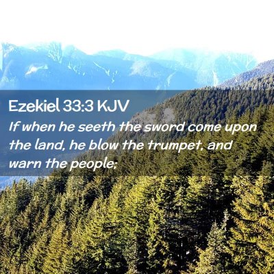 Ezekiel 33:3 KJV Free Bible Images