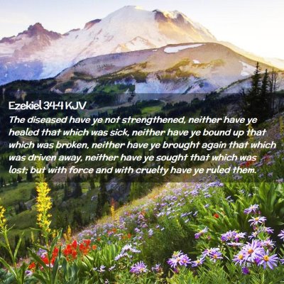 Ezekiel 34:4 KJV Free Bible Images