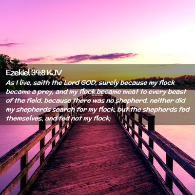 Ezekiel 34:8 KJV Free Bible Images