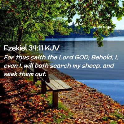 Ezekiel 34:11 KJV Free Bible Images