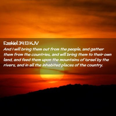 Ezekiel 34:13 KJV Free Bible Images