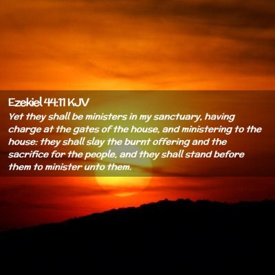 Ezekiel 44:11 KJV Free Bible Images