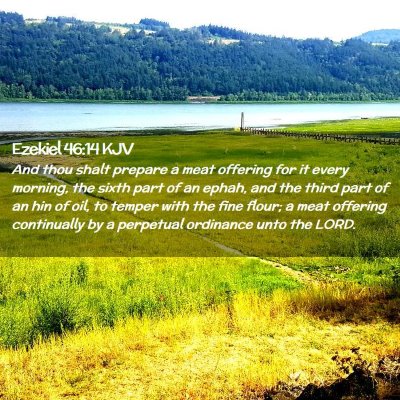 Ezekiel 46:14 KJV Free Bible Images