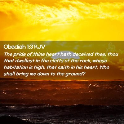 Obadiah 1:3 KJV Free Bible Images