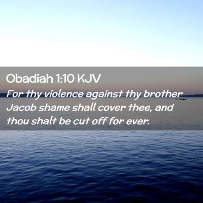 Obadiah 1:10 KJV Free Bible Images