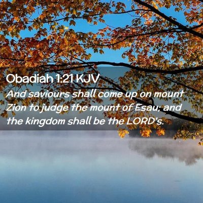 Obadiah 1:21 KJV Free Bible Images