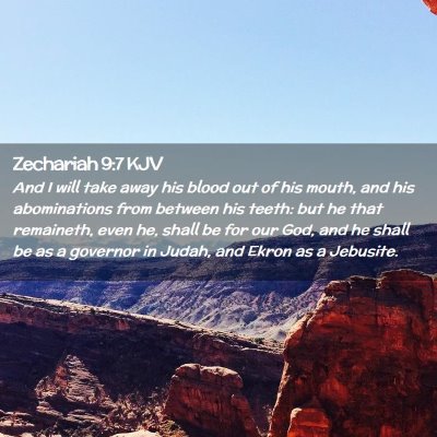 Zechariah 9:7 KJV Free Bible Images