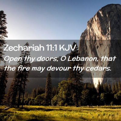 Zechariah 11:1 KJV Free Bible Images