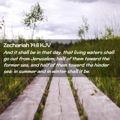 Zechariah 14:8 KJV Free Bible Images