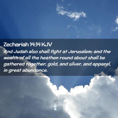 Zechariah 14:14 KJV Free Bible Images