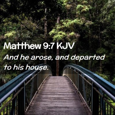 Matthew 9:7 KJV Free Bible Images