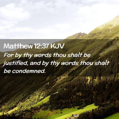 Matthew 12:37 KJV Free Bible Images