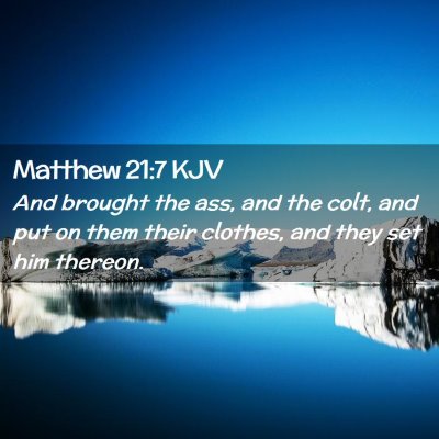 Matthew 21:7 KJV Free Bible Images