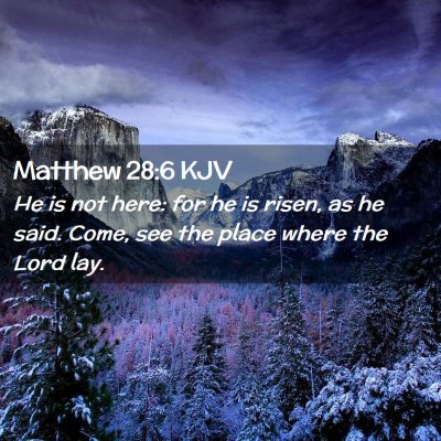 Matthew 28:6 KJV Free Bible Images