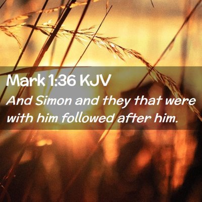 Mark 1:36 KJV Free Bible Images