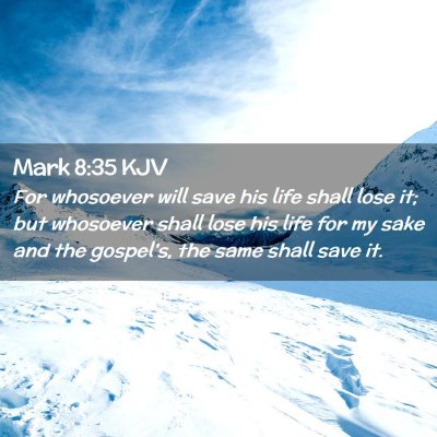 Mark 8:35 KJV Free Bible Images