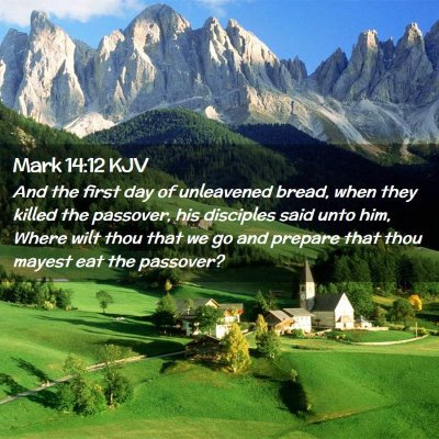 Mark 14:12 KJV Free Bible Images