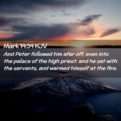 Mark 14:54 KJV Free Bible Images