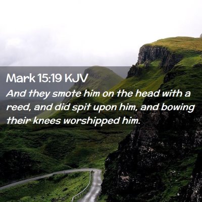 Mark 15:19 KJV Free Bible Images