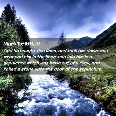 Mark 15:46 KJV Free Bible Images