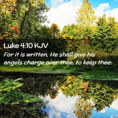 Luke 4:10 KJV Free Bible Images