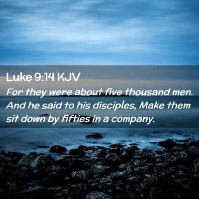 Luke 9:14 KJV Free Bible Images