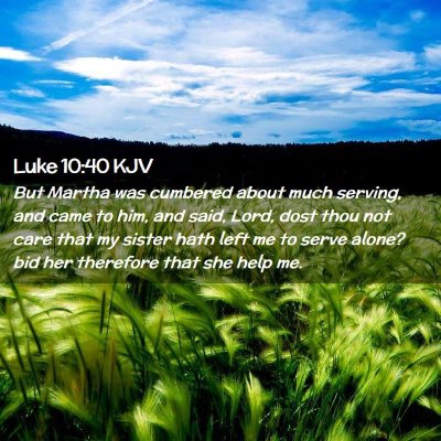 Luke 10:40 KJV Free Bible Images