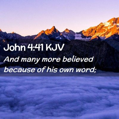 John 4:41 KJV Free Bible Images