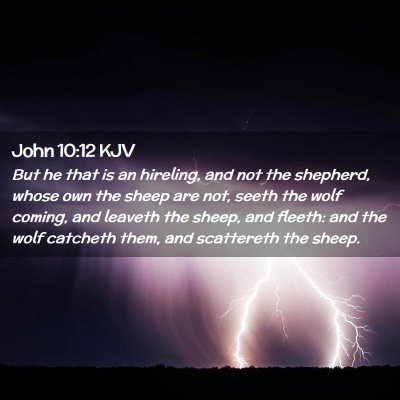 John 10:12 KJV Free Bible Images