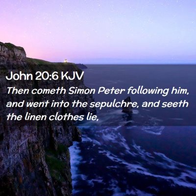 John 20:6 KJV Free Bible Images