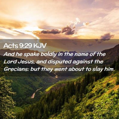 Acts 9:29 KJV Free Bible Images