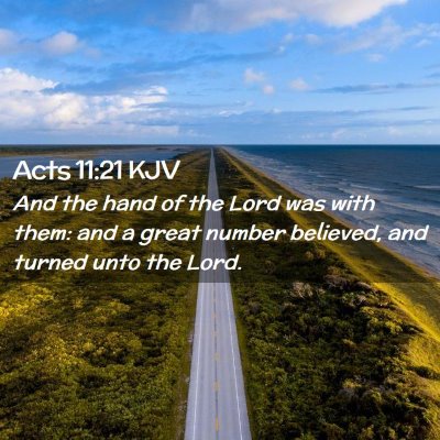 Acts 11:21 KJV Free Bible Images