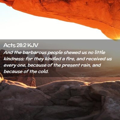 Acts 28:2 KJV Free Bible Images