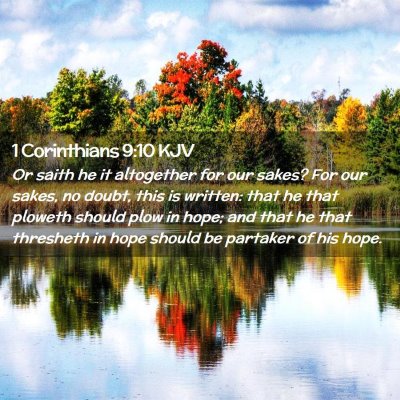 1 Corinthians 9:10 KJV Free Bible Images