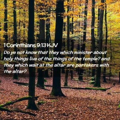 1 Corinthians 9:13 KJV Free Bible Images