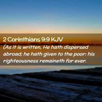 2 Corinthians 9:9 KJV Free Bible Images