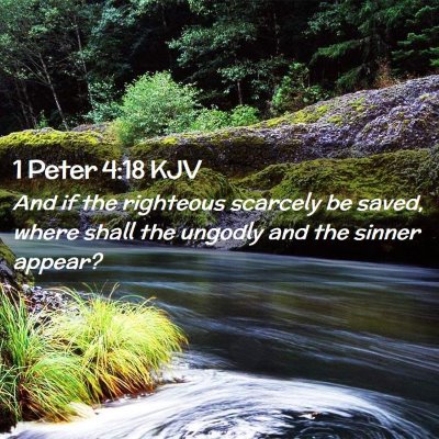 1 Peter 4:18 KJV Free Bible Images